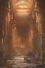 Placeholder: Inside an ancient temple made of amber and gold