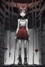 Placeholder: Anime girl with chain body holding long chains, fullbody, the perspective looking up from the bottom of an empty well ,Junji Ito style, darkred tones,high detailed, 4k resolution, digital paiting, cute, art, no background 3d pixar disney the cinematic FKAA, TXAA, and RTX graphics technology employed for stunning detail.