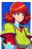 Placeholder: retro anime, 80's, redhead,portrait
