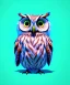 Placeholder: cute, full body owl gradient, one color background