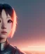 Placeholder: Anime girl cute neck head portrait, warrior costume, village, meditation, cyberpunk, 8k quality