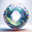 Placeholder: psychodelic bubble geomtric waves, abstract, silicone transparent, on light background, isolated object hovering above the surface