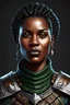 Placeholder: portrait of an black female ranger, D&D, fantasy, highly detailed, digital painting, artstation, smooth, sharp focus, illustration
