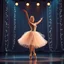 Placeholder: create of a beautiful balerina in pretty clothing in a modern cifi stage in her performance cinamatic lights .