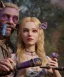 Placeholder: Ultra realistic afternoon photo, happy couple, blonde Alice woman and purple cat smoking a pipe, circus blue dress style, black headband with bow, old school body tattoo, smoke, marihuana garden, glow eyes, perfect iris, soft color, highly detailed, unreal engine 5, ray tracing, RTX, lumen lighting, ultra detail, volumetric lighting, high definition.