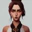 Placeholder: brown haired girl with a bun portrait full body