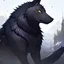 Placeholder: black wolf warrior woman