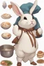 Placeholder: Cute chubby bunny floppy ears adventurer dnd cooking art realism