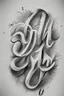 Placeholder: Hand two Lettering O style infinit with background white