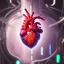 Placeholder:  human heart, realistic, cyberpunk,