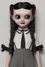 Placeholder: Wednesday Addams toddler, full body,nbokeh, hyper realistic