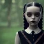 Placeholder: jenna ortega wednesday addams hair, wednesday addams make up, wednesday addams black dress, cinematic, wednesday style, hyper detail, 8k resulation