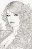 Placeholder: coloring pages of taylor swift for adults, Designs Black and white, No Shading