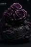 Placeholder: 4K, 8K, 3D, Exquisite detail-logotype "MIKE", dark stone, roses, purple, very detailed elegant style, 3-Dimensional, hyper realistic CREST "MIKE", extremely detailed, hyper realistic, 3d render, photo