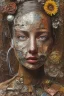 Placeholder: an abstract painting of rusted metal and flowers, by anselm kiefer and lucian freud, rust, scaffolding, iron cladding, decay, mixed media, textured, anatomically correct, beautiful perfect face, sharp focus, highly detailed