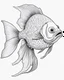 Placeholder: Cartoon outline, Candiru fish full body, coloring pages, no color, highly detailed, black and white, white background, highly detailed