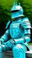 Placeholder: A cyan knight designed in German folk art