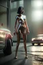 Placeholder: Ultra Realistic retro sci-fi, 1960 year, levitating all cars, young woman quiet, latex suit, soft color, highly detailed, unreal engine 5, ray tracing, RTX, lumen lighting, ultra detail, volumetric lighting, 3d, finely drawn, high definition, high resolution.