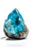 Placeholder: blue Achroite Crystal big close up stone on white background