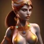 Placeholder: female genie with skin made of stone and covered in jewels, midjourney showcase