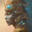 Placeholder: sango fantasy, fantasy magic, intricate, sharp focus, illustration, highly detailed, digital painting, concept art, matte, artgerm and paul lewin and kehinde wiley, masterpiece silver dragon head golden Asian African nice breast Afo woman turquoise snow waves