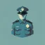 Placeholder: A minimalist design of a policeman in uniform with a badge on his chest.