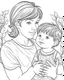 Placeholder: mothers Day coloring with mother with boy