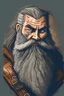 Placeholder: old bearded warrior, portrait, comic style