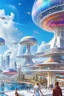 Placeholder: ville futuriste ultra moderne, ufos, rainbows,intergalactic city