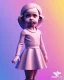 Placeholder: isometric clean art of super cute child girl, hard lighting, soft pastel gradients, high definition, 3d icon clay render, blender 3d