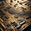 Placeholder: Hyper Realistic Grungy-Golden-Circuit-Board with a proper depth-of-field