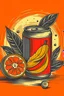 Placeholder: Red can with chillis and oranges on the can in a hand drawn art style