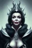 Placeholder: Joan Collins as evil queen in black leather, leather, busty, cleavage, angry, stern look. character design by cory loftis, fenghua zhong, ryohei hase, ismail inceoglu and ruan jia. unreal engine 5, artistic lighting, highly detailed, photorealistic, fantasy