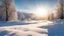 Placeholder: Sunshine and snowy landscape