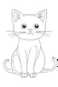 Placeholder: blank colouring book, simple picture for toddlers, cat