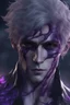 Placeholder: Your poison is running through my veins, close up of purple veins standing out on an Attractive man's face after he got the kiss of death, eyes closed, hyper realistic, anime,gothic, 8k