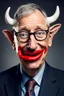 Placeholder: half grey haired half bald Bill Gates with a cow with big lipstick mouth