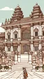 Placeholder: One day in front of a palace in Balil, 2D, simple