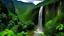 Placeholder: The image showcases a mesmerizing view of a massive waterfall cascading from the top of a mountain hill, with the waterfall soaring to a great height and flowing forcefully into the valley amid lush green trees and vegetation. The image reflects the beauty and power of nature and its enchanting impact on the surrounding environment, inviting viewers to explore these magnificent natural landmarks around the world.