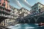 Placeholder: HanoiTrain+Close up Train head+ corner metro station+Elevated Train pass+trains+corner building on sea+riomaggiore+corniglia+genoa street+Italian medieval town+sea+alphonse mucha, greg rutkowski,matte painting, cryengine, hyper detailed, felix kelly, fantasy art, seb mckinnon