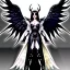 Placeholder: angel, demon, angel demon hybrid, half angel, half demon, black angel wings, white demon wings, black and white, balance, horns, armor, noble clothes, black and white armor, black and white clothes