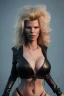 Placeholder: Kim Basinger in black leather, evil, busty, cleavage, curvy, angry, happy, stern look. character design by cory loftis, fenghua zhong, ryohei hase, ismail inceoglu and ruan jia. unreal engine 5, artistic lighting, highly detailed, photorealistic, fantasy