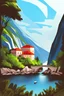 Placeholder: Draw a picture where the sights of Montenegro and its nature are presented. The picture should look like a comic book.