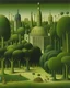 Placeholder: An olive green cybernetic metropolis painted by Henri Rousseau