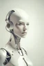 Placeholder: Portrait of a robotic woman, creamy colors,