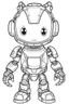 Placeholder: outline art for cute Robot coloring pages with sitch, white background, Sketch style, full body, only use outline, toddlers style, clean line art, white background, no shadows and clear and well outlined.