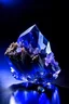 Placeholder: dark blue Achroite Crystal big close up stone on dark purple background