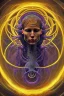 Placeholder: Spiritual being with Tentacles over human Head creating reality around, wrapping Spiral around Human, Psychedelic