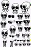 Placeholder: skeleton whit cool sunglasses, GG emotes, sprite sheet