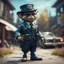 Placeholder: gremlins pimp policeman with rocket boots in the backyeard, in the style of a fallout 4,bokeh like f/0.8, tilt-shift lens 8k, high detail, smooth render, down-light, unreal engine, prize winning